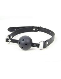 Black Soft Open Breathable Leather Mouth Ball Gag