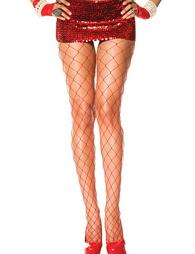 Red Fence Net Pantyhose
