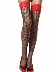 Red and Black Mesh Stocking