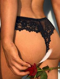 Black Sexy Floral Lace Panty