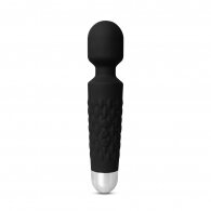 Black Color 9 Speeds Rechargeable Silicone Wand Massager