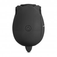 Black Color 7-Function Silicone Clitoral Rose Sex Toy with Vibra