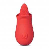 10 Speeds Red Color Silicone Flower Shape Massager with Tongue