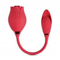 10-Speed Red Color Silicone Rose Sucking Vibrator with Vibrating